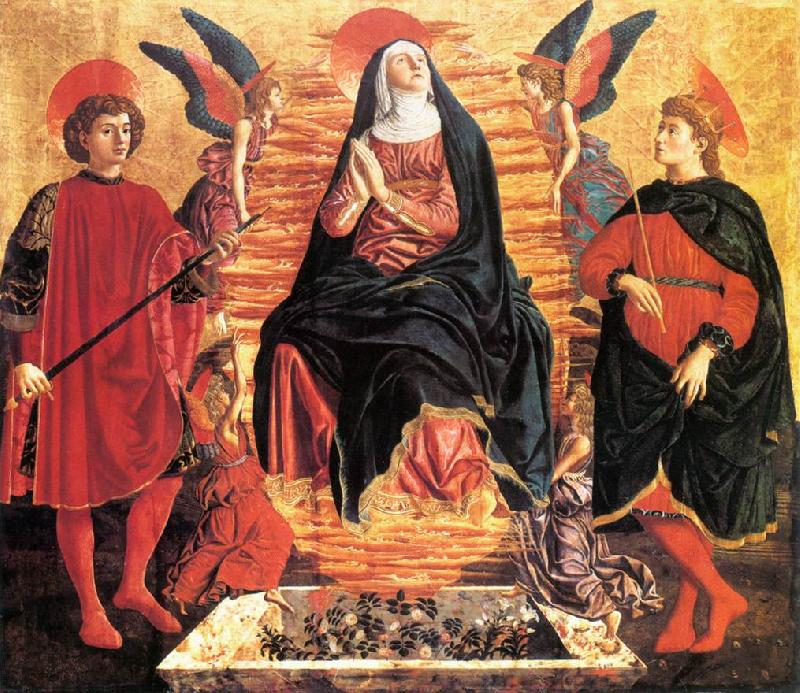 Andrea del Castagno Our Lady of the Assumption with Sts Miniato and Julian oil painting image